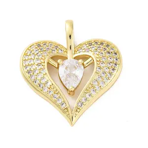 Brass Micro Pave Cubic Zirconia Pendants
