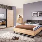 Ložnice nathan - dub artisan/černá