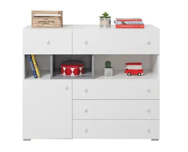 Kombinovaná komoda omega - bílá/beton