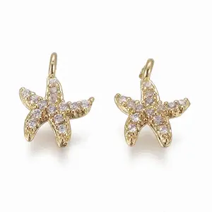 Brass Micro Pave Cubic Zirconia Charms
