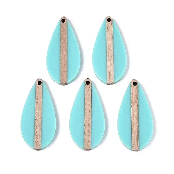 Opaque Resin & Wood Pendants