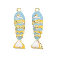 Alloy Enamel Pendant Rhinestone Settings