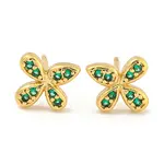 Rack Plating Brass Micro Pave Clear Cubic Zirconia Stud Earrings