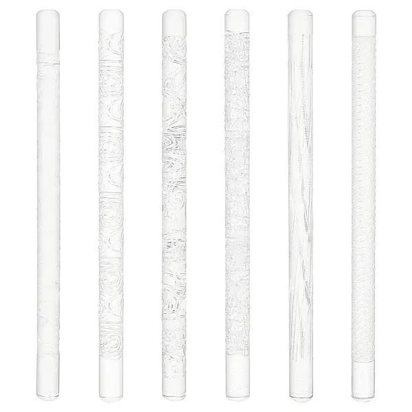 6Pcs 6 Style Acrylic Carved Rolling Pin