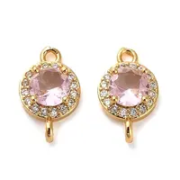 Brass Pave Cubic Zirconia Connector Charms