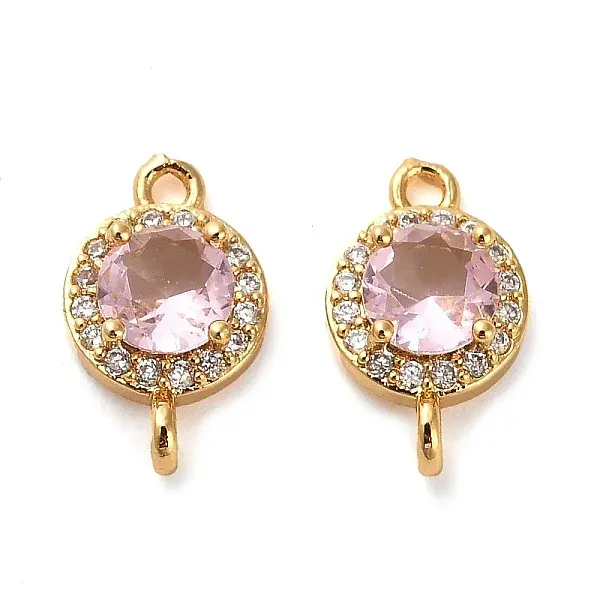 Brass Pave Cubic Zirconia Connector Charms
