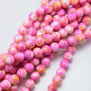 Synthetic Ocean White Jade Beads Strands