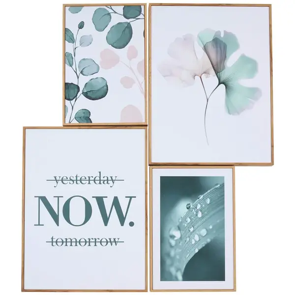 Monee TIŠTĚNÉ OBRAZY NA PLÁTNĚ, krajina a příroda, text, květiny, 67/65 cm