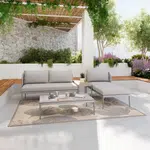 Ambia Garden TERASOVÁ SEDACÍ SOUPRAVA 4dílné, kov, plast, sklo, textil