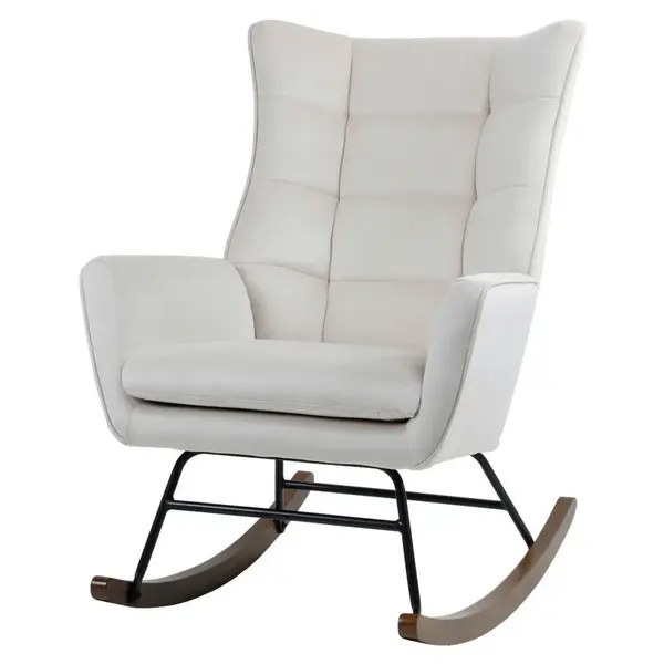 HOUPACÍ ŽIDLE, dřevo, kov, plast, béžová