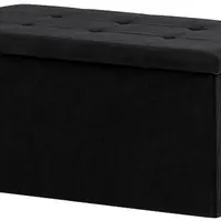 AUTRONIC taburet s úložným prostorem TAB-472 BK6 černý, manšestr