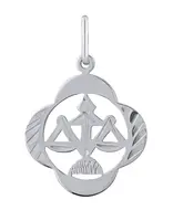 Silvego Stříbrný přívěsek znamení zvěrokruhu Váhy - čtyřlístek SILVEGOB10281S10