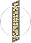 AMS Design Nástěnné hodiny s dřevem a přírodním mechem 9607