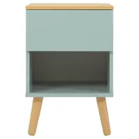 NOČNÍ STOLEK K POSTELI, barvy dubu, mátově zelená, 40/60/43 cm