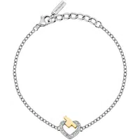 Trussardi Ocelový náramek se zirkony T-Logo TJAXC46