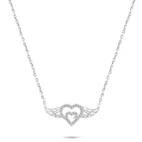 Brilio Silver Designový stříbrný náhrdelník se zirkony NCL47W