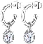 S'Agapõ Kruhové náušnice s čirými krystaly 2v1 Lucky Light SKT21