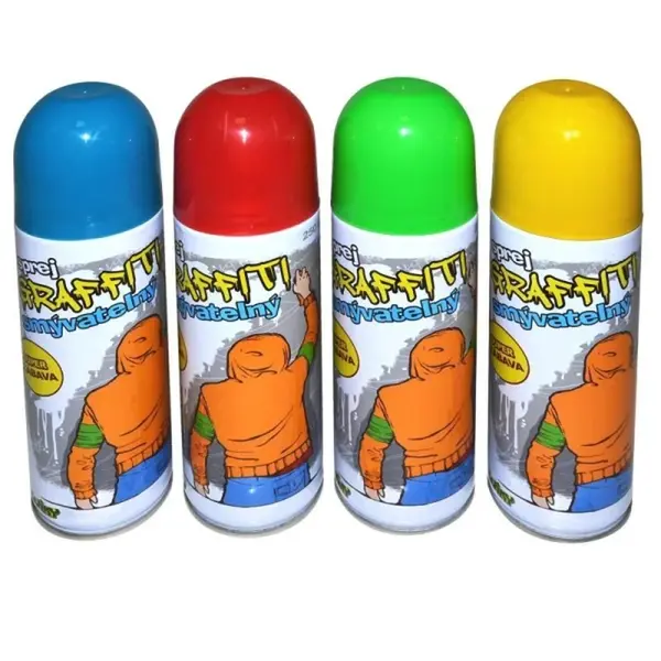 Sprej Graffiti / křída ve spreji omyvatelná 250ml - 4 druhy
