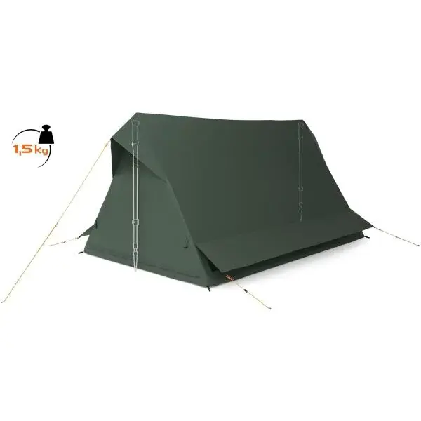 Crossroad ALTON 2 Outdoorový stan stavěný na trekové hole, tmavě zelená, velikost