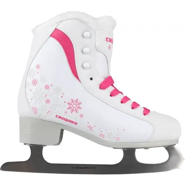 Crowned GLAMOUR JR Dívčí fashion lední brusle, bílá, velikost