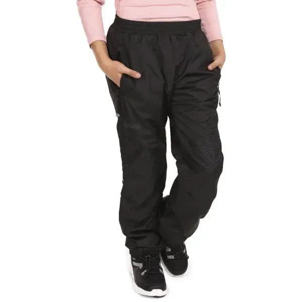 KILPI JORDY Dětské outdoorové zateplené kalhoty, černá, velikost