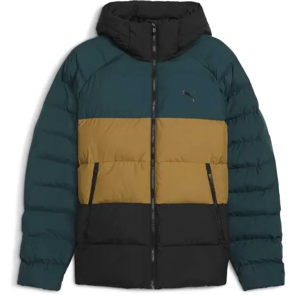 Puma MONO HOODIE JACKET Pánská zimní bunda, tmavě zelená, velikost