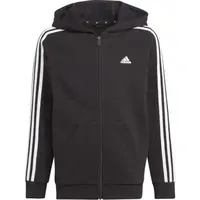 adidas 3-STRIPES FULL-ZIP HOODIE Dětská mikina, černá, velikost