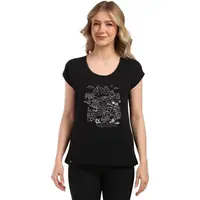 KILPI ROANE Dámské tričko z bavlny, černá, velikost
