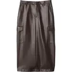 GAP VEGAN LEATHER UTILITY Dámská sukně, hnědá, velikost