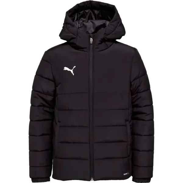 Puma TEAMADDITIONS HOODED PADDED JACKET JR Dětská bunda, černá, velikost