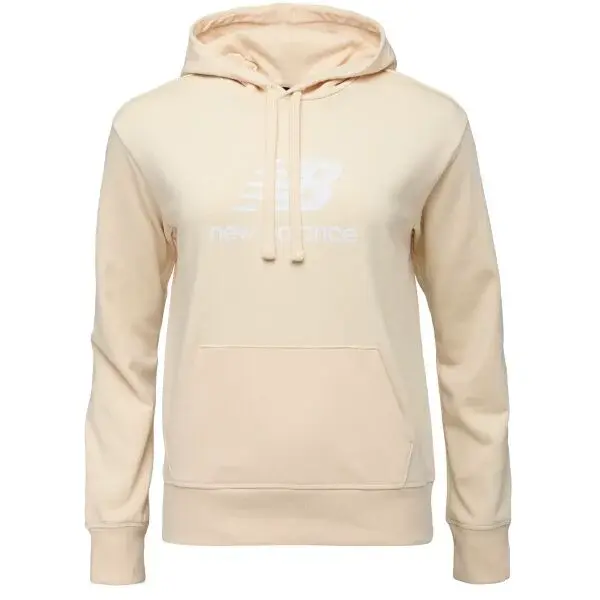 New Balance ESSENTIALS STACKED LOGO FRENCH TERRY HOODIE W Dámská mikina, béžová, velikost