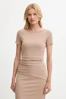 Tričko Guess PRISCA dámské, béžová barva, W5YP14 KAQL2