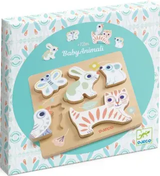 Pastelová mláďátka vkládací dřevěné puzzle