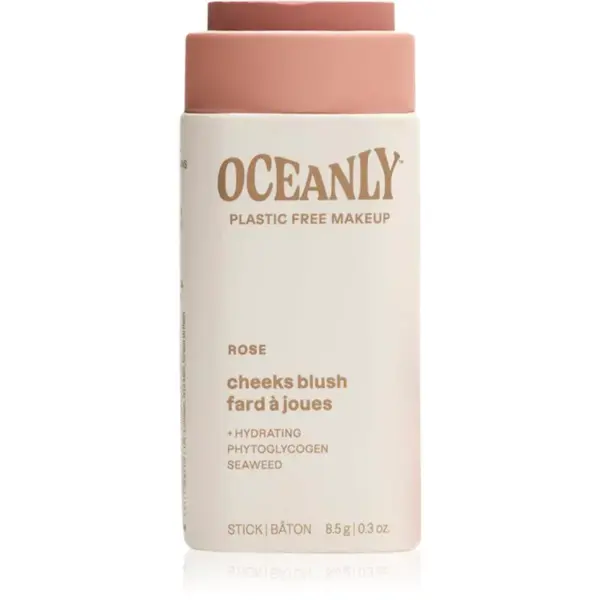 Attitude Oceanly Plastic Free Makeup tuhá krémová tvářenka pro suchou až citlivou pleť odstín Rose 8.5 g