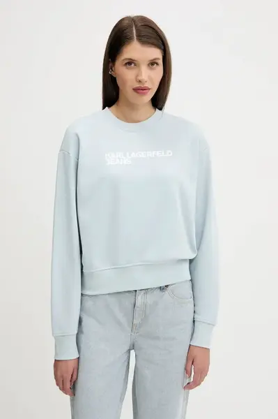 Mikina Karl Lagerfeld Jeans dámská, bílá barva, s potiskem, A1W20005