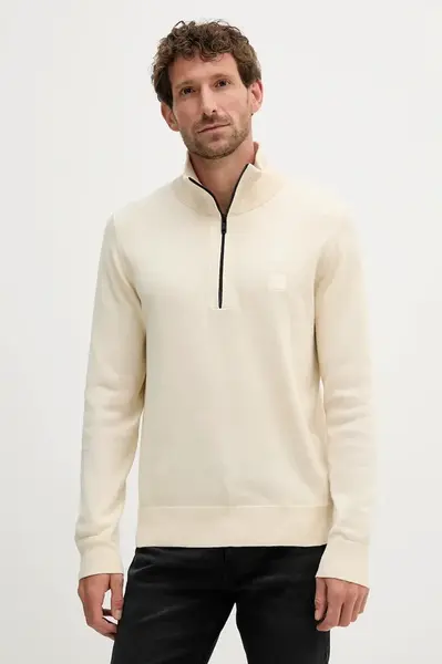 Svetr z vlněné směsi BOSS Orange Kanobix_S pánský, černá barva, 50527585