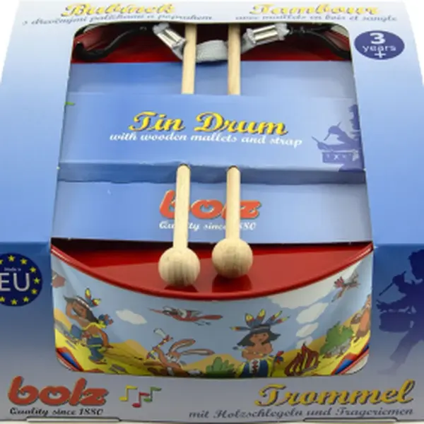 Bubínek indiáni kov průměr 20cm výška 9cm bez popruhu