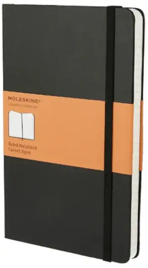 Zápisník MOLESKINE tvrdý linkovaný černý L