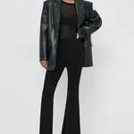 Kalhoty MICHAEL Michael Kors dámské, černá barva, zvony, high waist