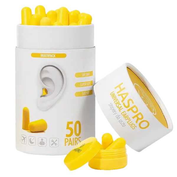 HASPRO Tube50 Špunty do uší, žluté 100 ks