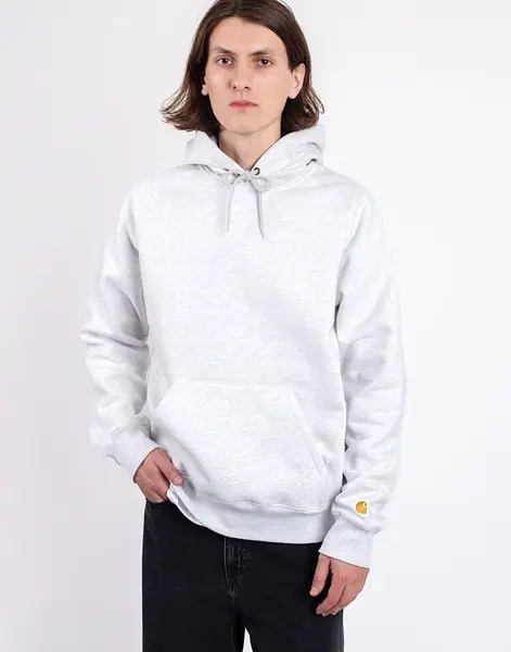 Carhartt WIP Hooded Chase Sweat Ash Heather/Gold S