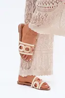 Boto Háčkované dámské sandály na plochém podpatku béžové Nirina