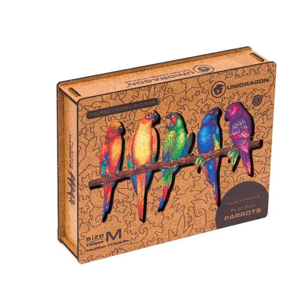 Unidragon Dřevěné puzzle Playful Parrots 193 ks