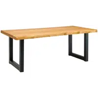 Livetastic JÍDELNÍ STŮL, teakové dřevo, přírodní barvy, černá, 200/200/78 cm