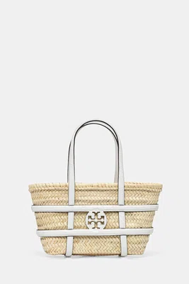 Plážový koš Tory Burch Ella Straw béžová barva, 169398-100
