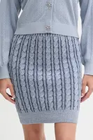 Bavlněná sukně Guess GISELLE modrá barva, mini, pouzdrová, W5YD68 Z3OU0