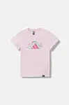 Dětské bavlněné tričko adidas I ADIRAPTOR růžová barva, JV5069