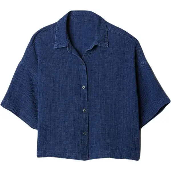 GAP V-CROPPED Dámska košeľa, tmavo modrá, veľkosť