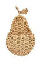 Nástěnný úložný koš OYOY Wall Basket Pear béžová barva