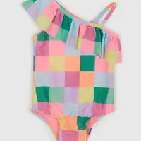 Farebné dievčenské kockované plavky GAP